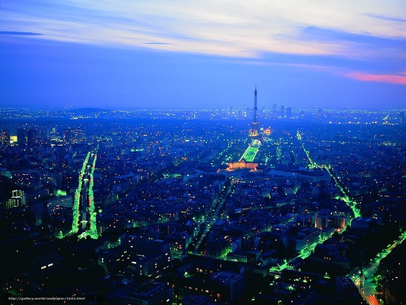 Paris at dusk with Eiffel Tower