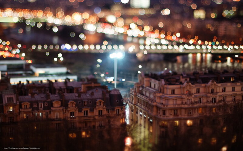 Paris at night, city lights