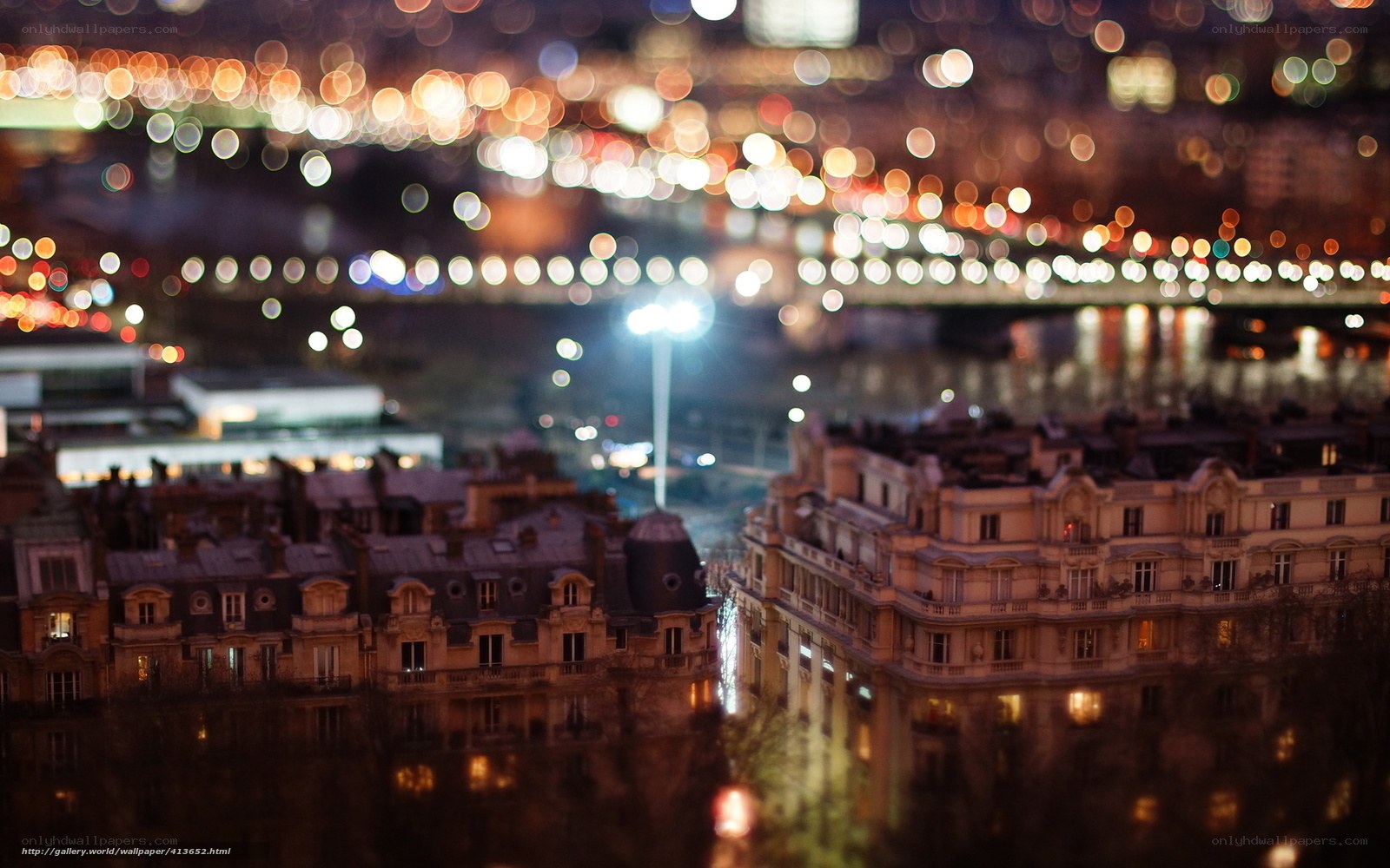 Paris at night, city lights