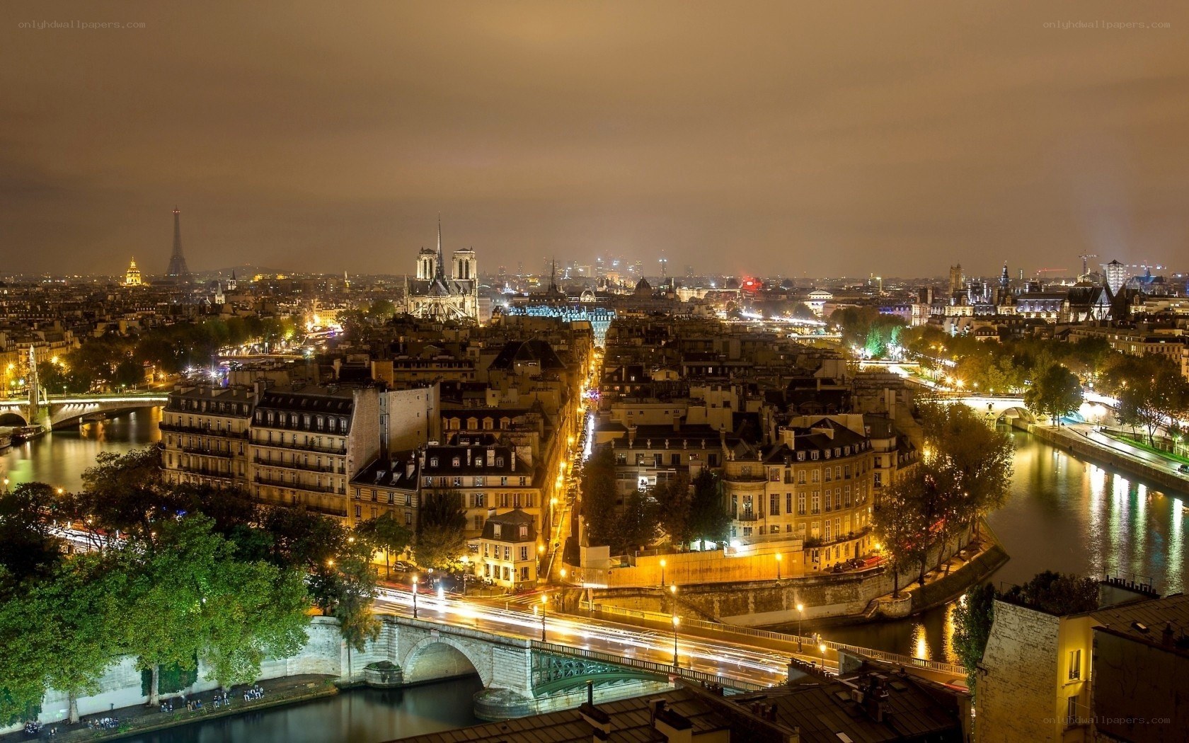 Paris at night from a high vantage