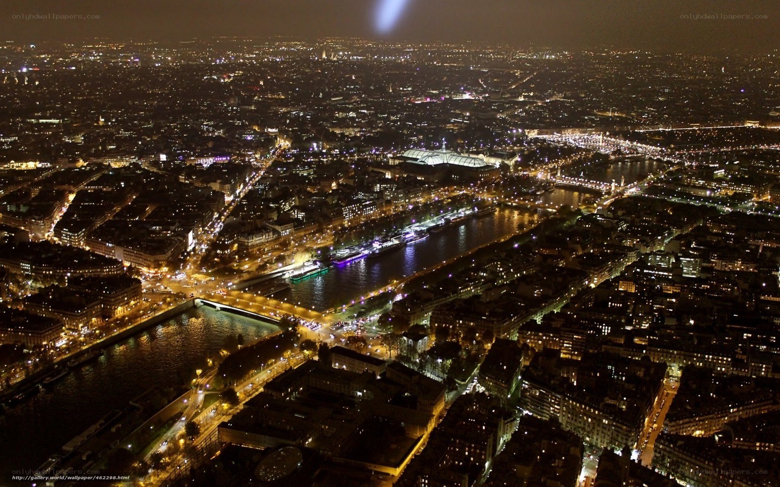 Paris at night from above