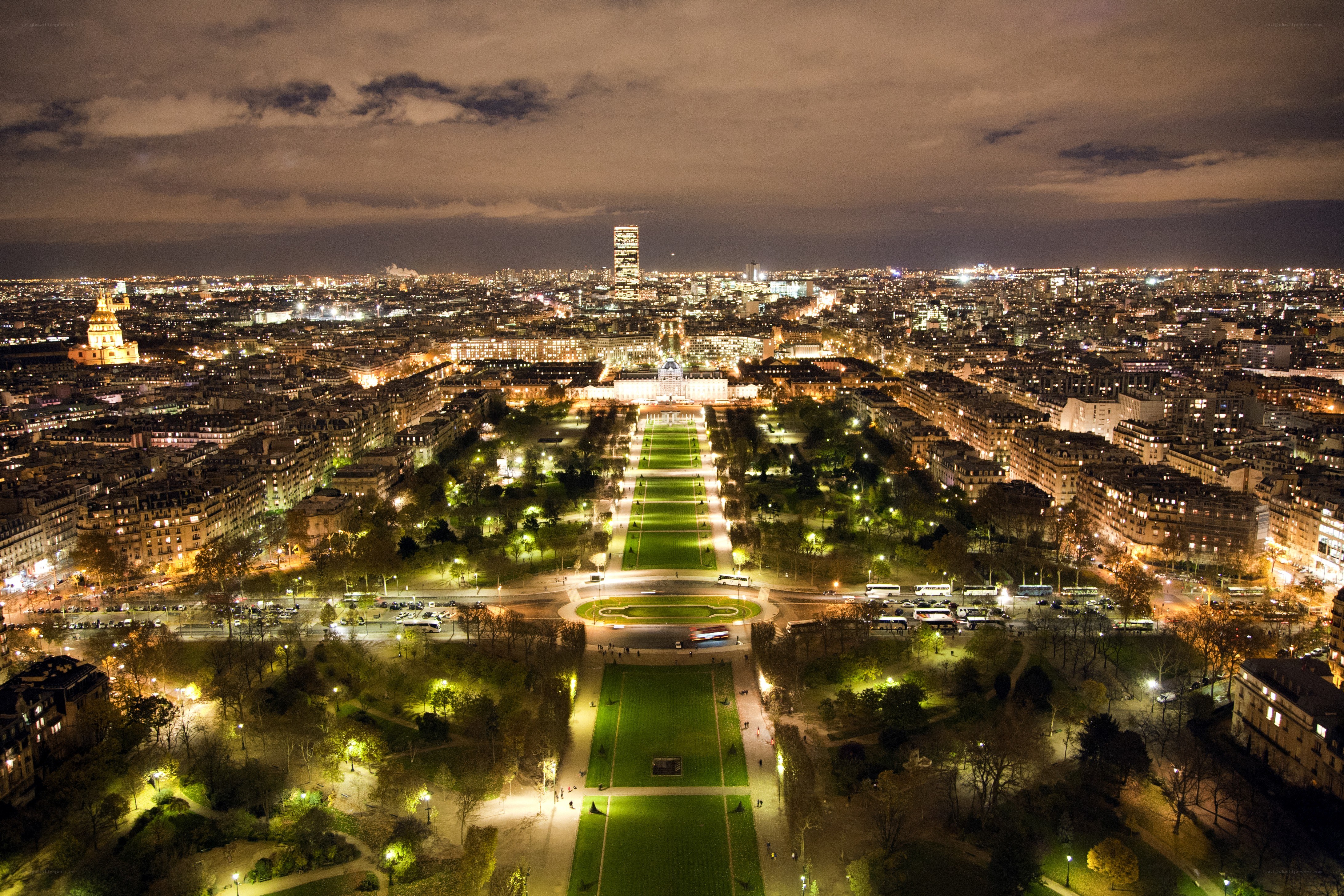 Paris at night from above