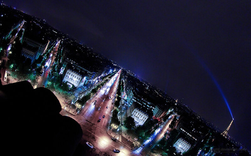 Paris at night from above
