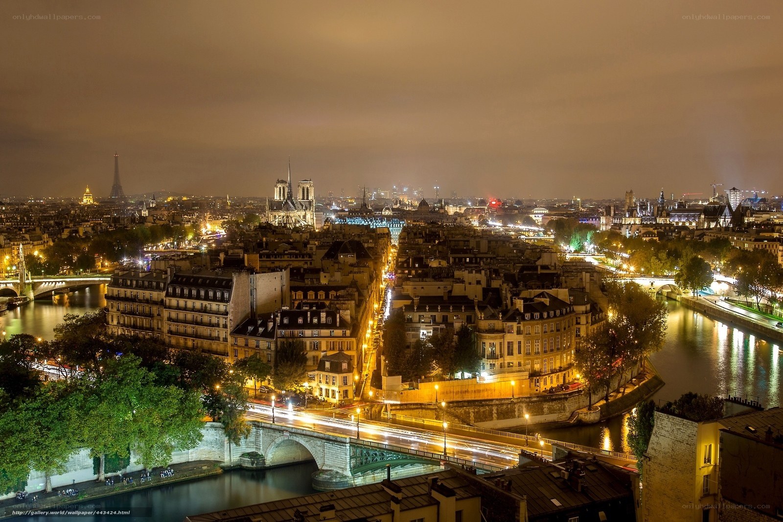 Paris at night from above