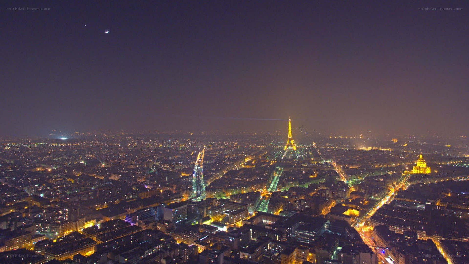 Paris at night with Eiffel Tower