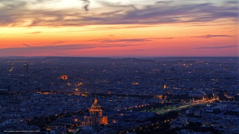 Paris at sunset skyline
