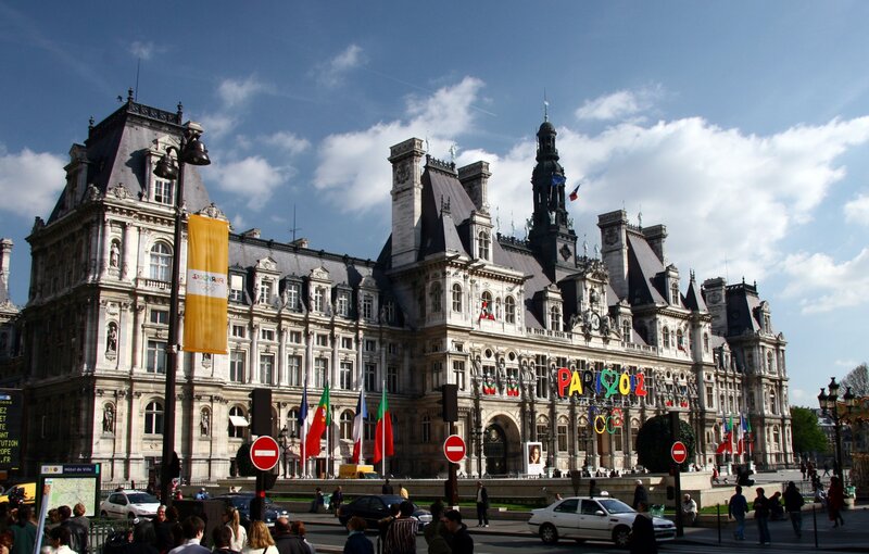 Paris City Hall on a sunny day