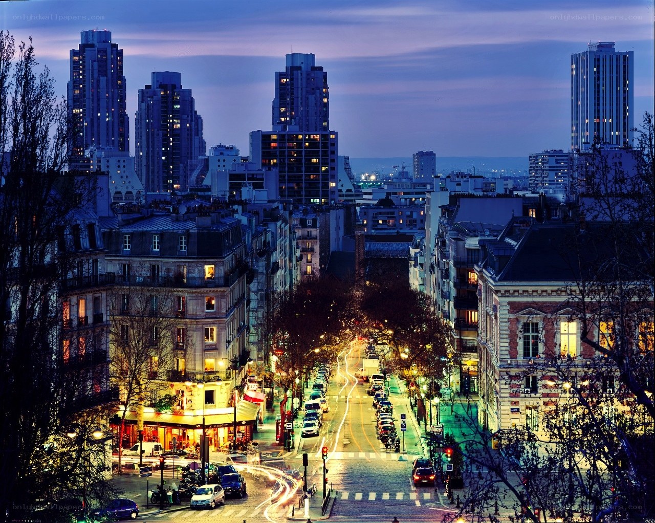 Paris cityscape at dusk