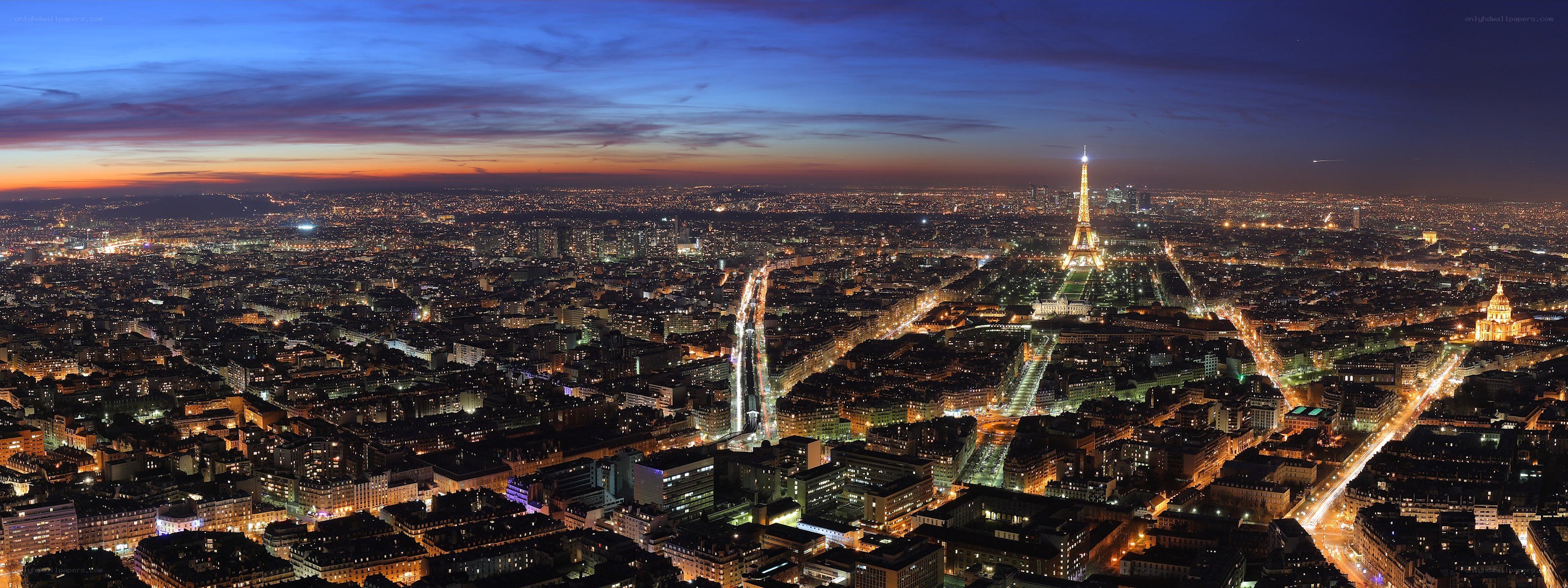 Paris cityscape at dusk