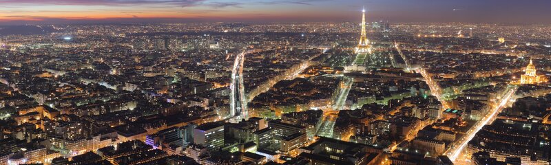 Paris cityscape at dusk
