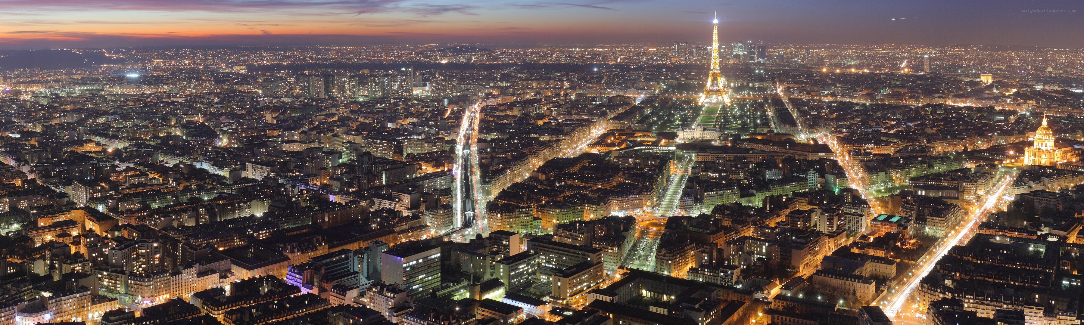 Paris cityscape at dusk
