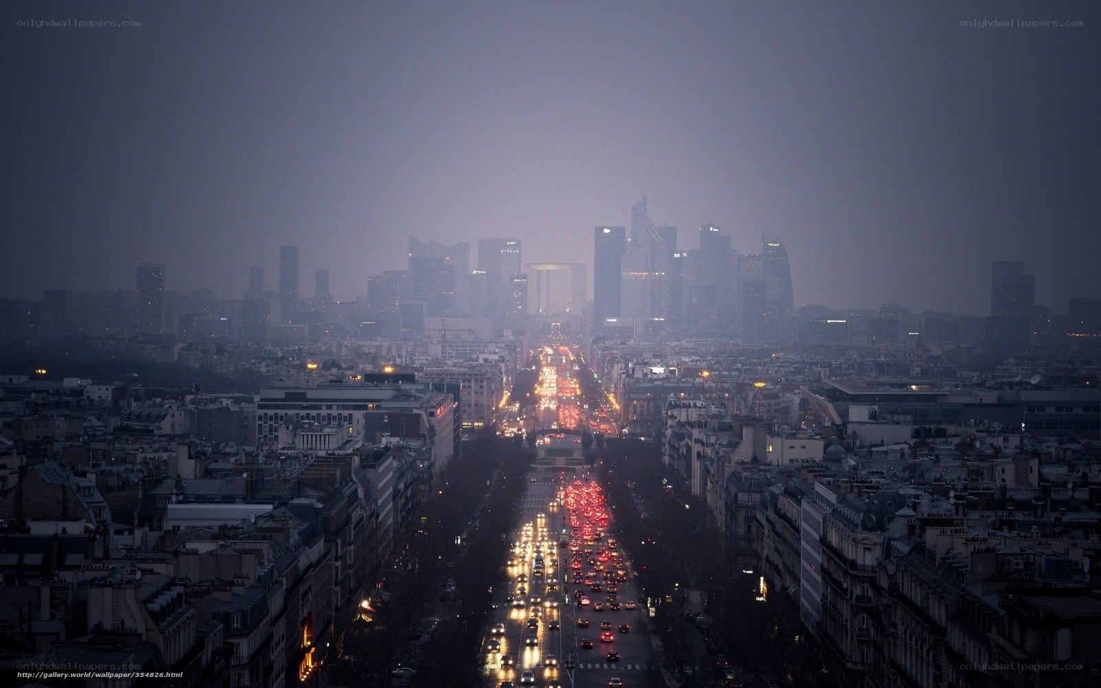 Paris cityscape at dusk