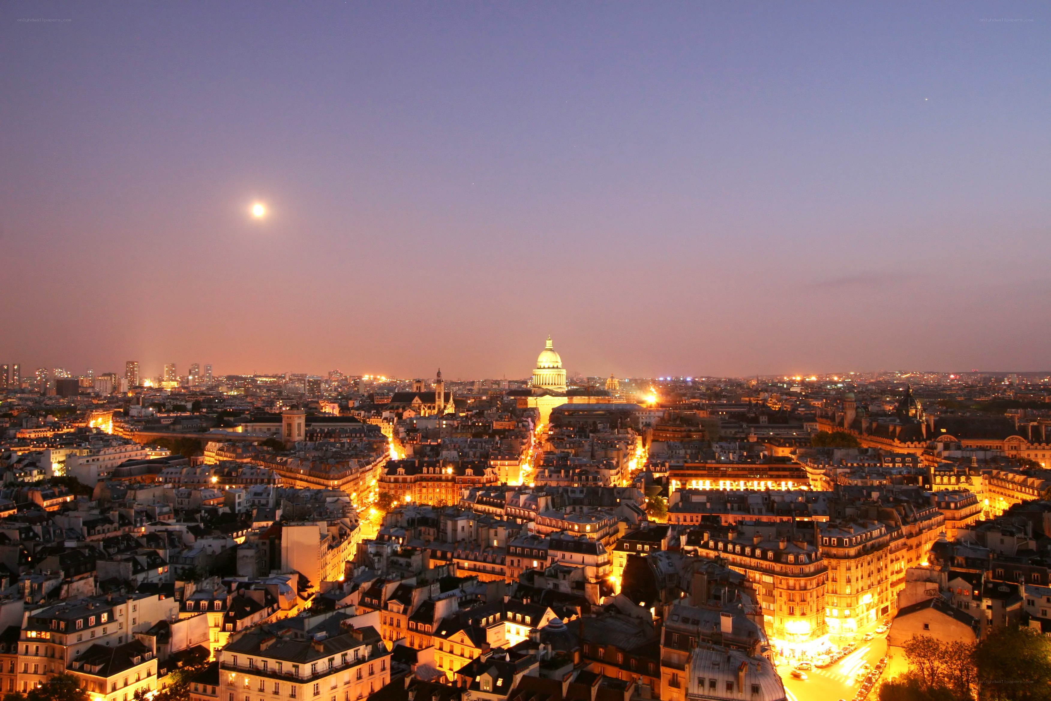 Paris cityscape at dusk
