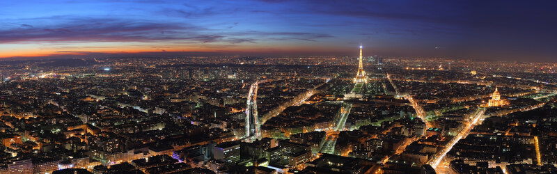 Paris cityscape at dusk