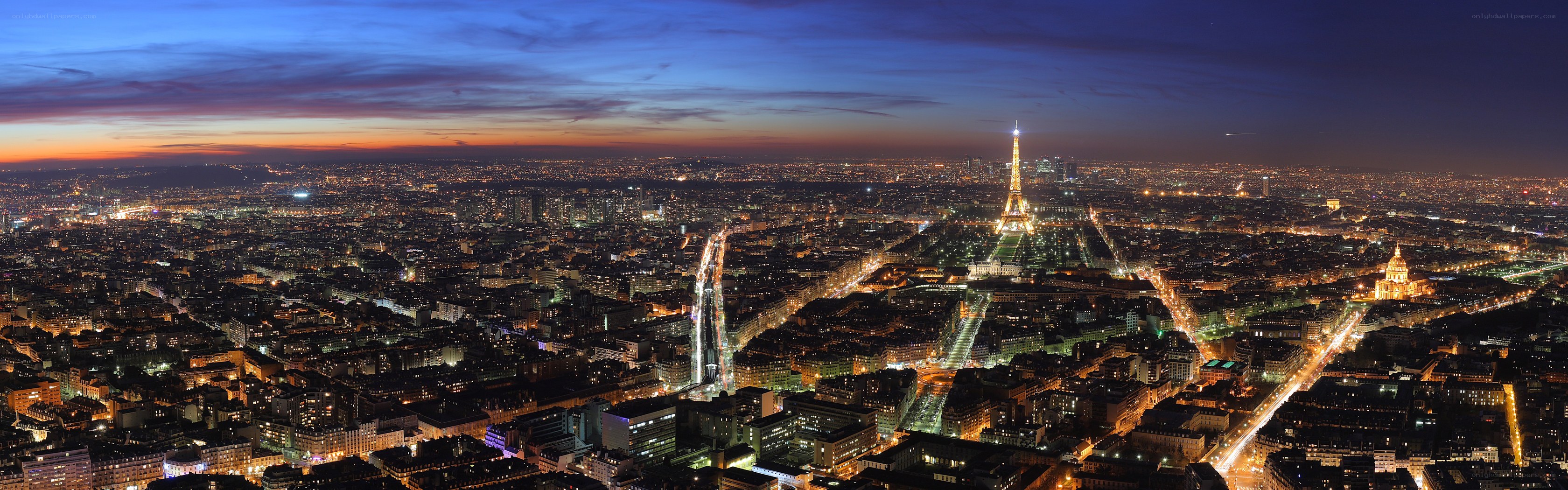 Paris cityscape at dusk