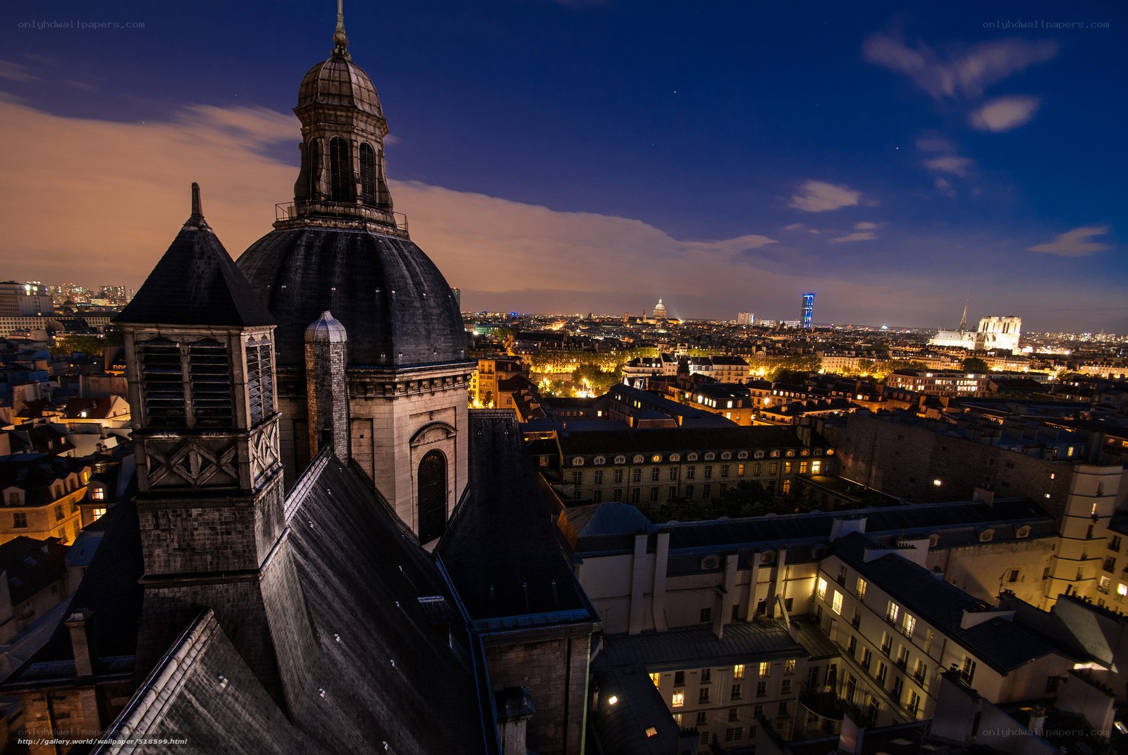 Paris cityscape at night