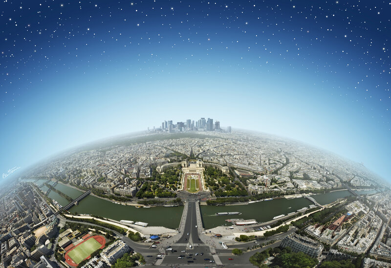 Paris cityscape at night
