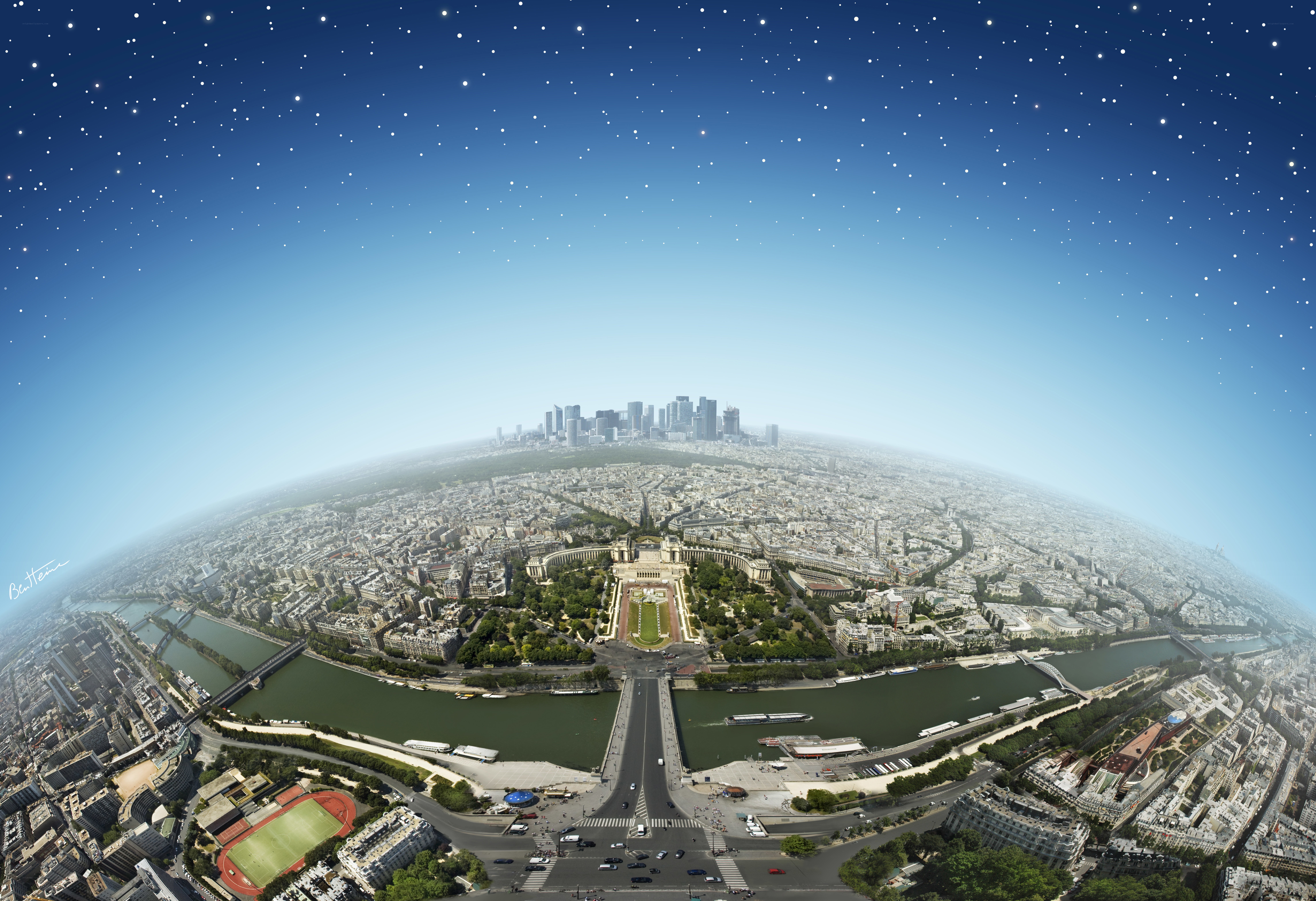Paris cityscape at night