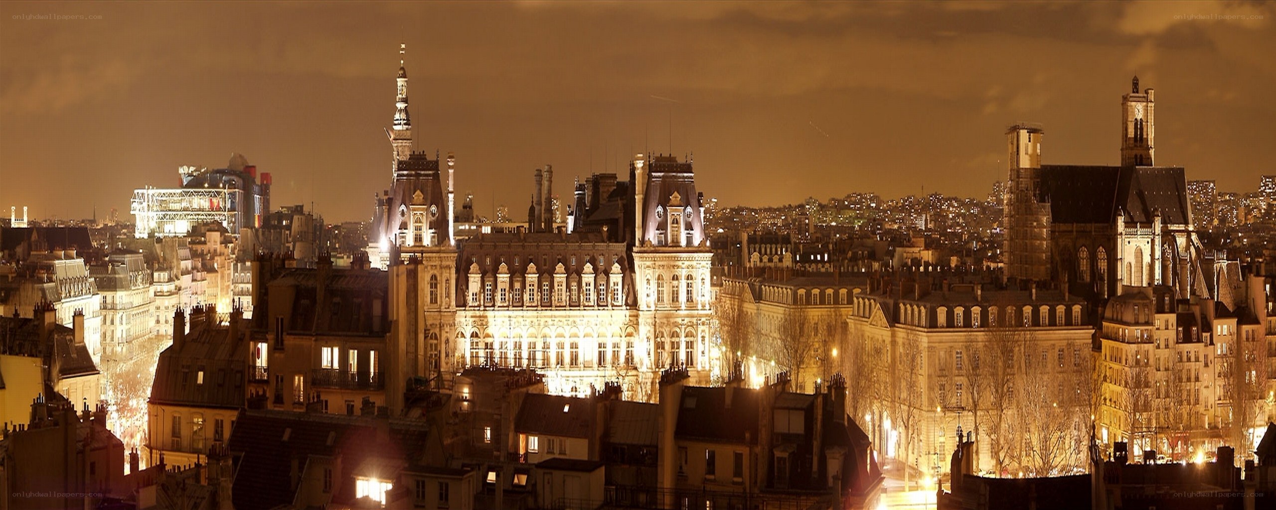 Paris cityscape at night