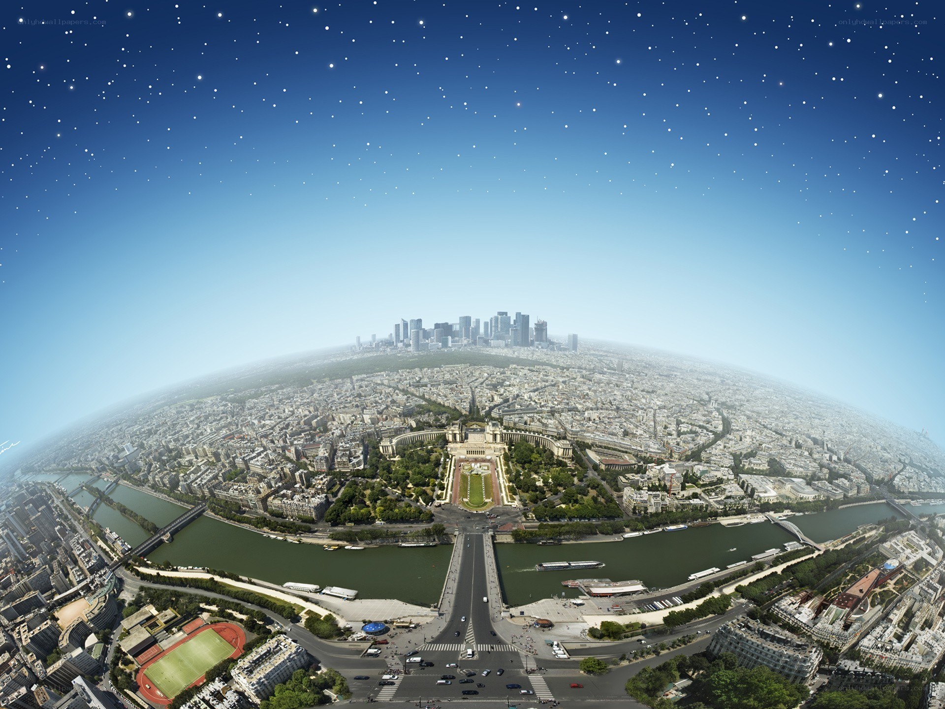 Paris cityscape at night