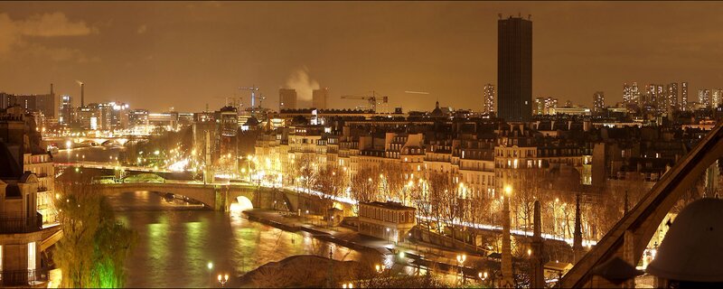 Paris Cityscape at Night — Orange