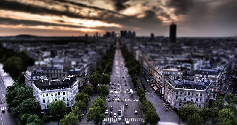 Paris cityscape at sunset