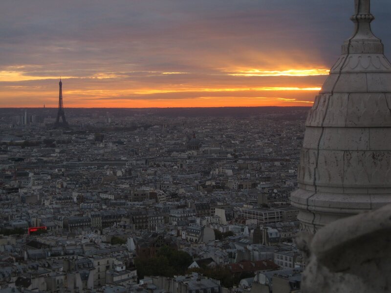 Paris Cityscape at Sunset — Orange