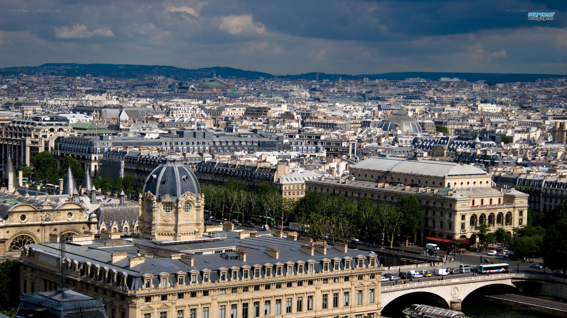 Paris cityscape from above