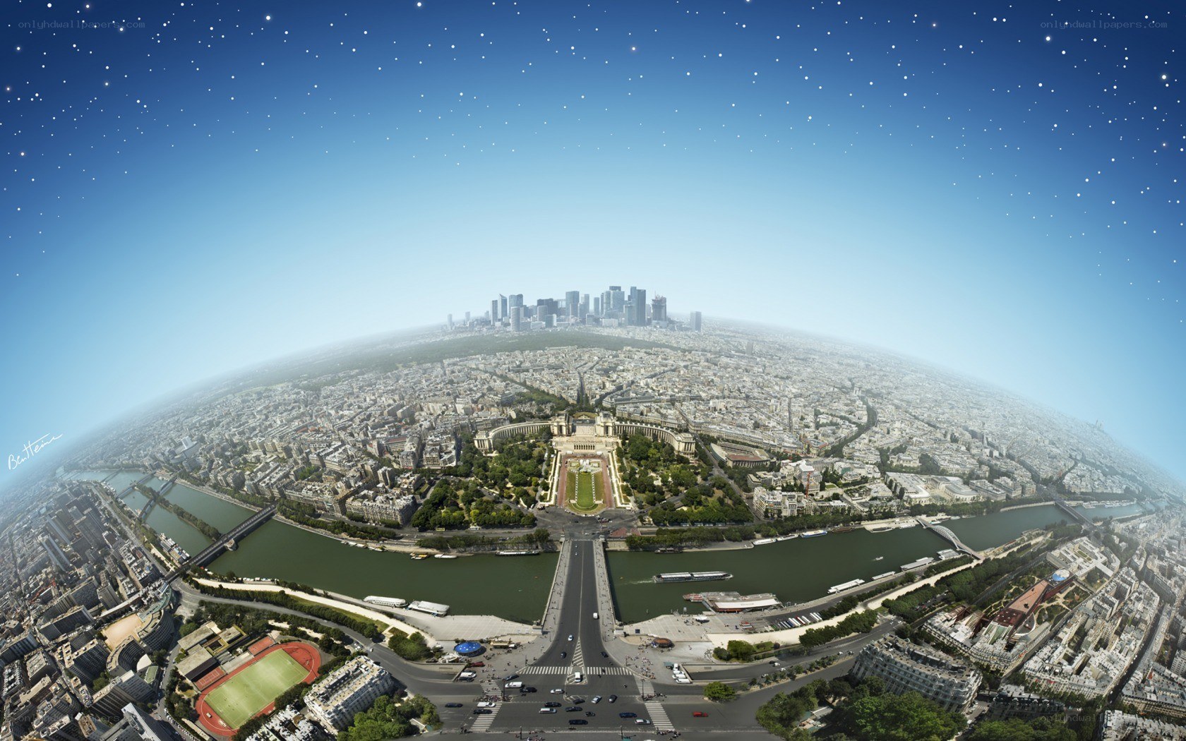 Paris cityscape from above