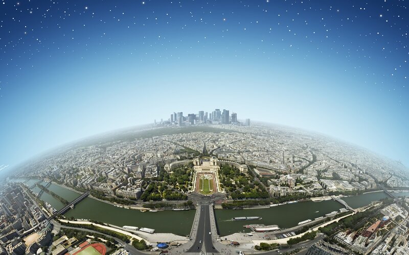 Paris cityscape from above