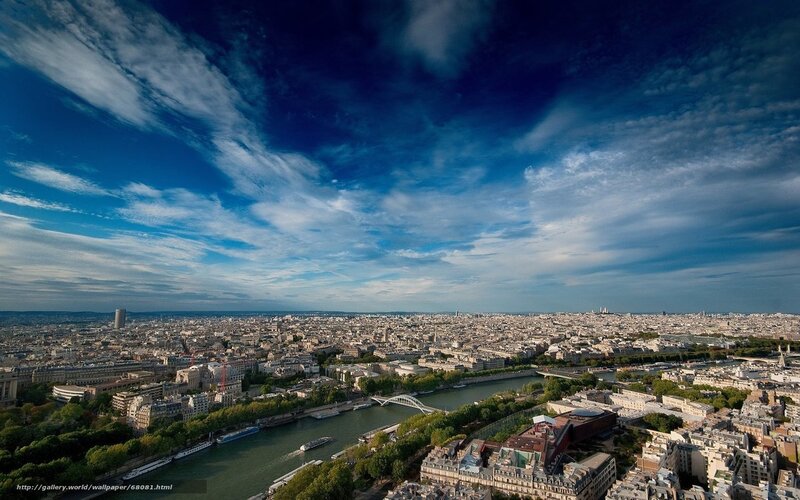 Paris Cityscape from Above — Blue