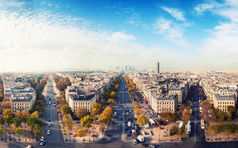 Paris Cityscape View — Blue, Serene