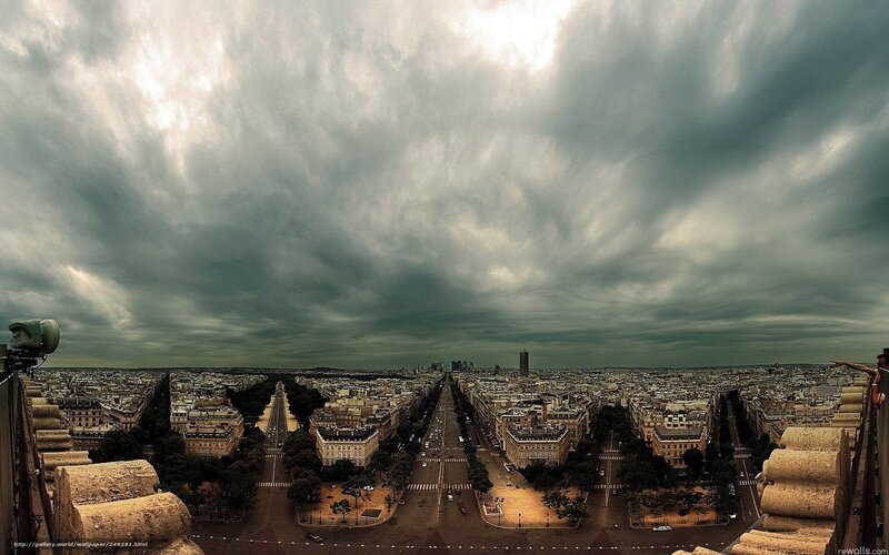 Paris Cityscape View — Gray, Dramatic, Afternoon
