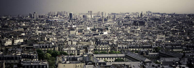 Paris Cityscape View — Gray, Overcast, Photograph