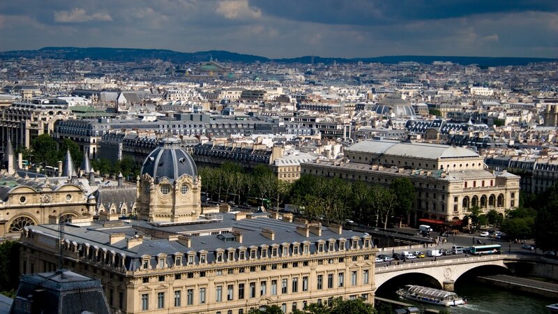 Paris Cityscape View — Gray