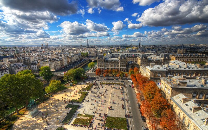 Paris cityscape with Eiffel Tower