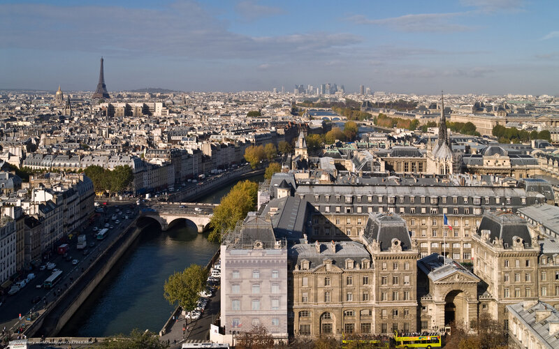 Paris Cityscape with Eiffel Tower — Gray, Serene