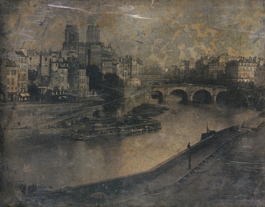 Paris cityscape with river and bridge