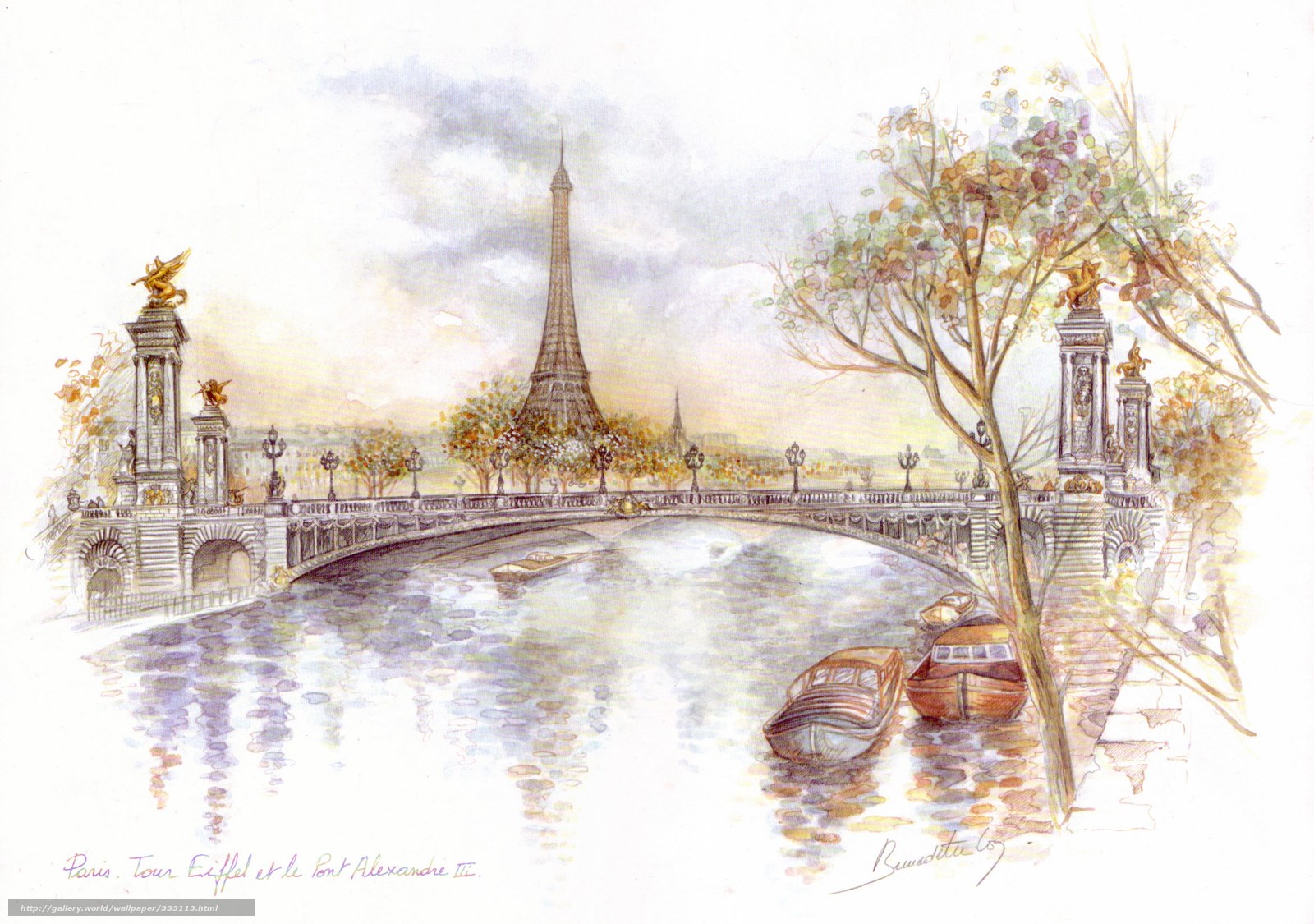 Paris, Eiffel Tower, and Pont Alexandre III