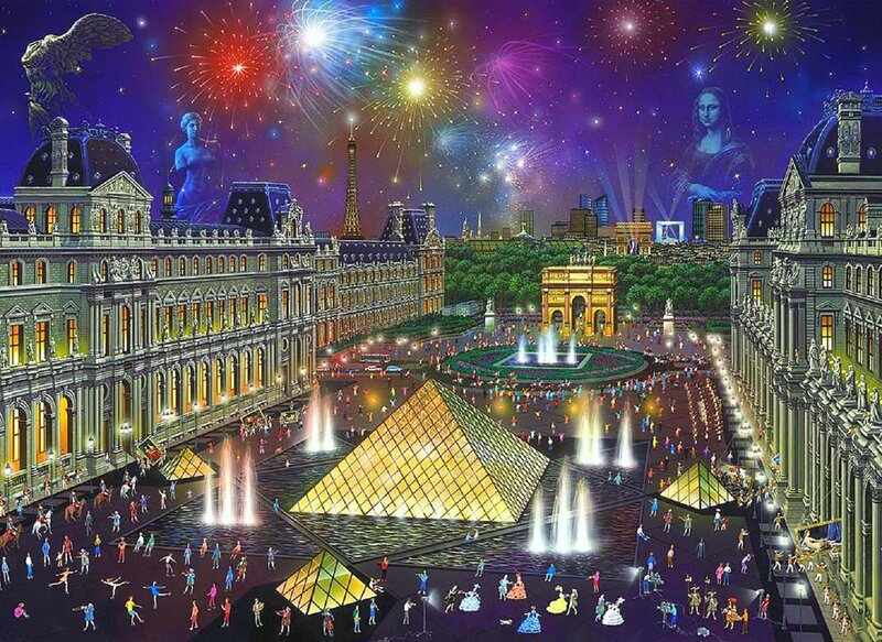 Paris Landmarks at Night
