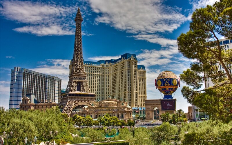 Paris Las Vegas hotel and Eiffel Tower