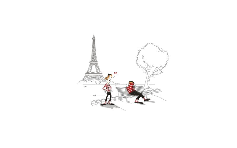 Paris lovers in the park