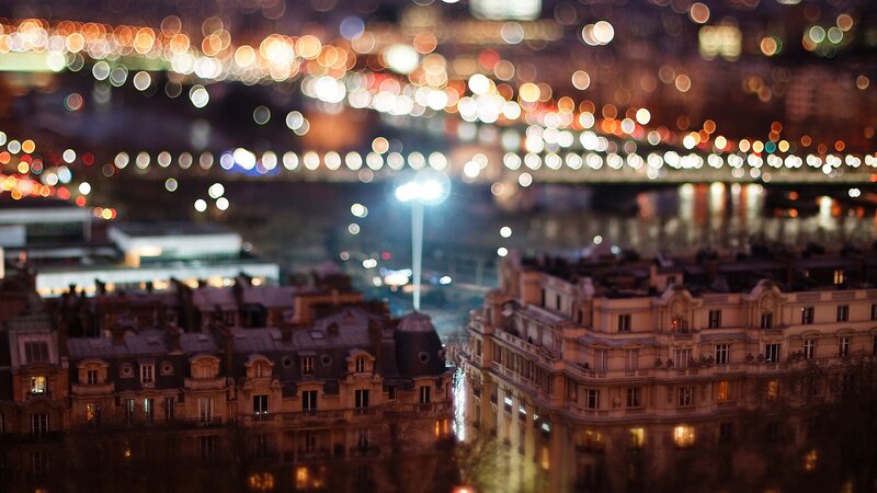 Paris night lights bokeh