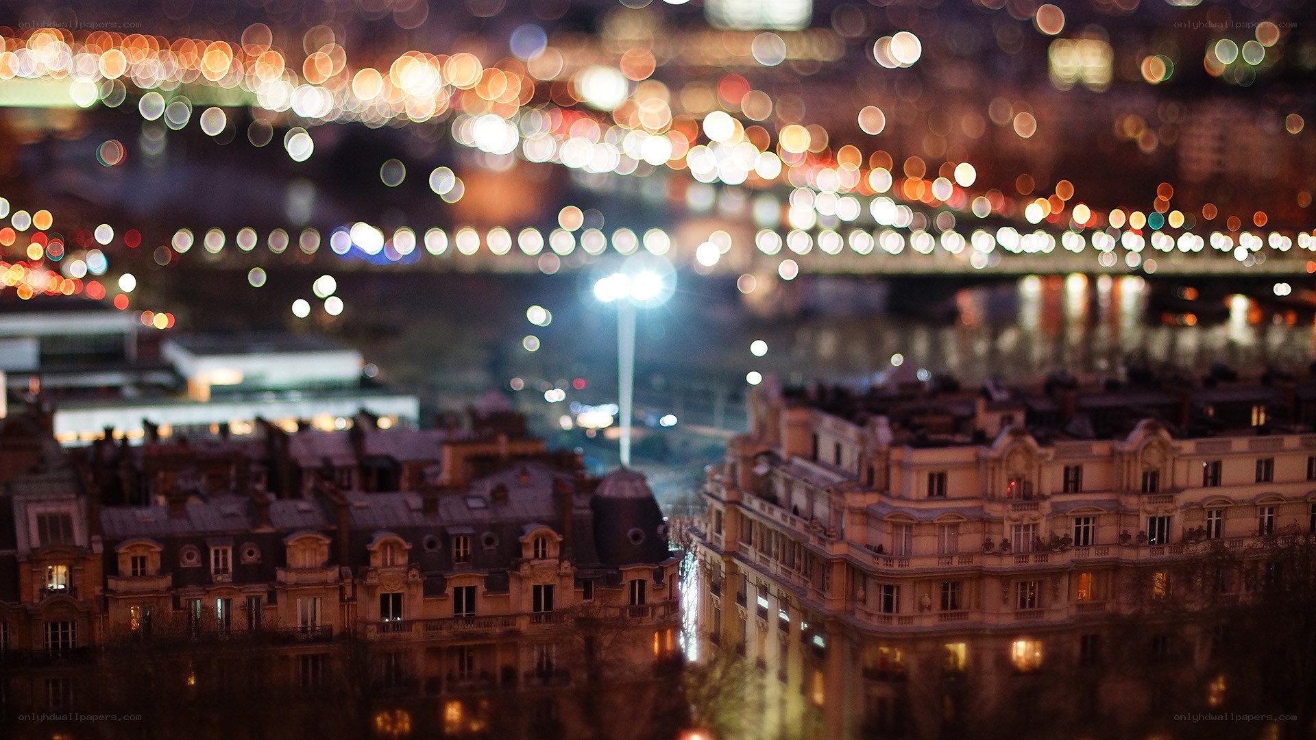 Paris night lights bokeh