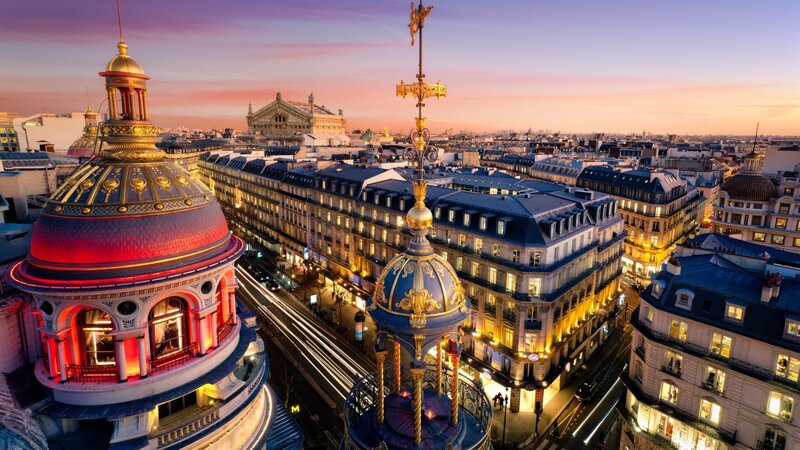 Paris Rooftops at Dusk — Purple, Serene, Sunset