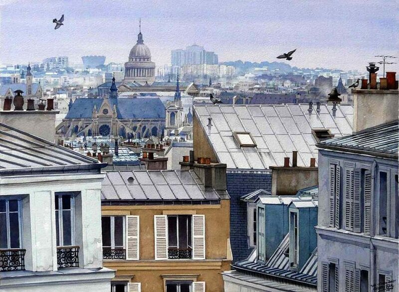 Paris Rooftops View — Blue