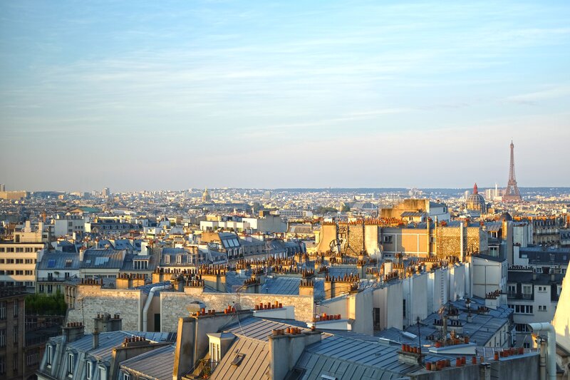 Paris rooftops with Eiffel Tower