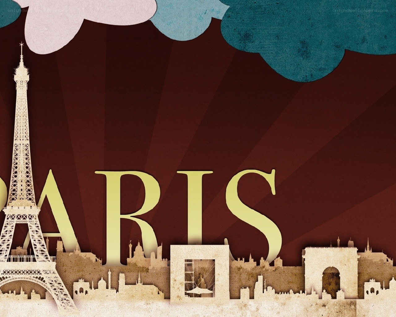 Paris skyline art print