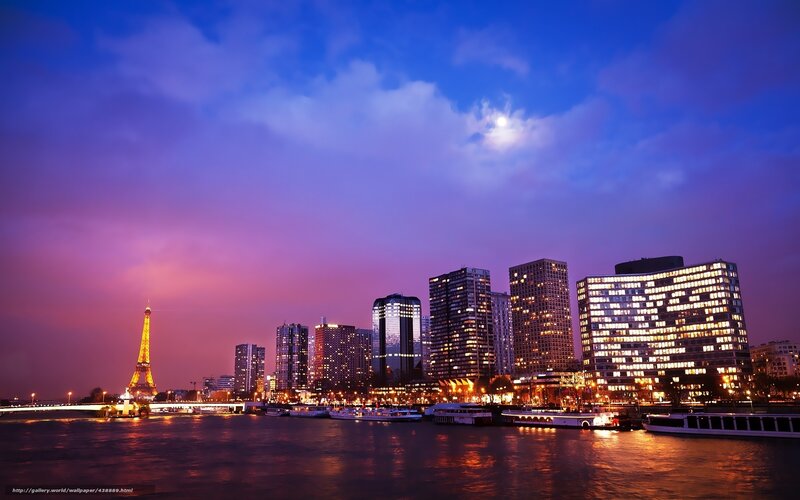 Paris skyline at dusk