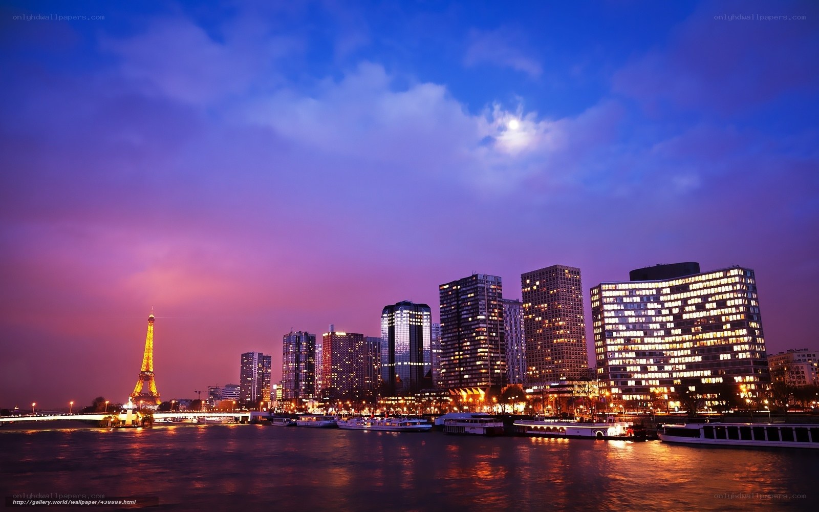 Paris skyline at dusk